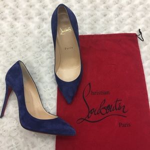 Christian Louboutin Suede Blue Heels Size 36.5